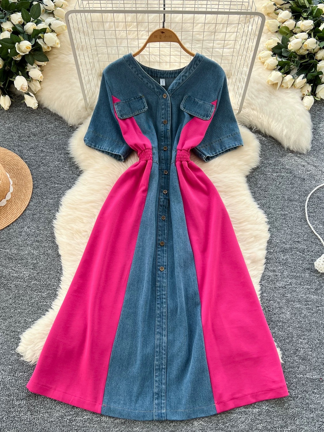 Only one for me denim dress DD93 images
